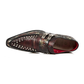 New Rock Men's Shoes Red Multi-Material Monk-Straps Loafers M-BG003-C9 (NR1283)-AmbrogioShoes