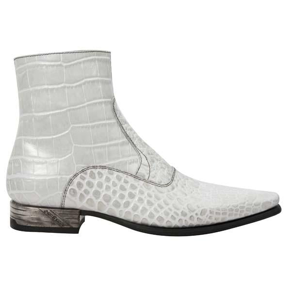 New Rock Men's Designer Shoes White Crocodile Print / Calf-Skin – Dellamoda