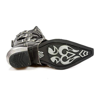 New Rock Raspado Men's Shoes Black Street T.Ballas Calf-Skin Leather Boots M-7993-S3 (NR1138)-AmbrogioShoes