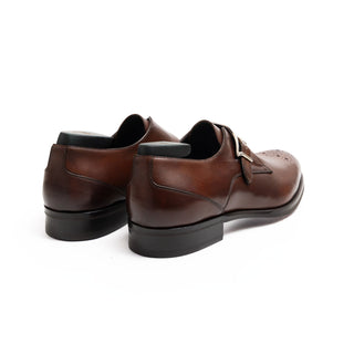 Pastori Afranius Men's Shoes Whiskey Calf-Skin Leather Monk-Strap (PAS1001)