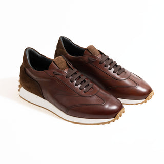 Pastori Heraclius Men's Shoes Brown Suede & Calf-Skin Leather Sneaker (PAS1013)