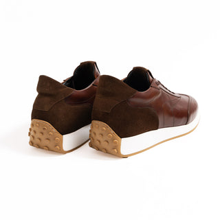 Pastori Heraclius Men's Shoes Brown Suede & Calf-Skin Leather Sneaker (PAS1013)