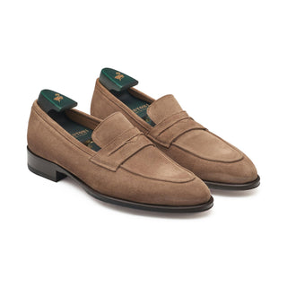 Pastori Titus Men's Shoes Tan Suede Leather Penny Loafer (PAS1021)