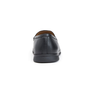 Bruno Magli Patrizio Men's Shoes Tumbled Leather Slip-On Loafer - Black Tumbled/Black - View 4