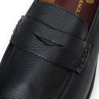 Bruno Magli Patrizio Men's Shoes Tumbled Leather Slip-On Loafer - Black Tumbled/Black - View 6