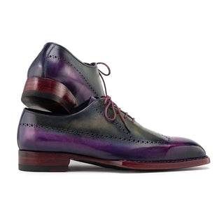 Paul Parkman Men's Shoes Hand-Painted Leather Goodyear Welted Wingtip Oxfords (PM6445)