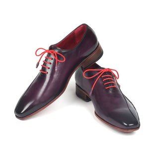 Paul Parkman 018-PRP Men's Shoes Purple Calf-Skin Leather Side Hawd-Sewn Oxfords (PM6281)-AmbrogioShoes