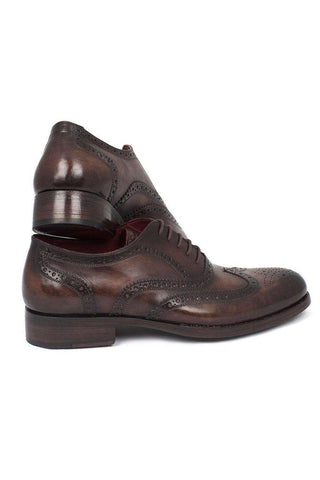 Paul Parkman 027TR Men's Handmade Shoes Navy Calf-Skin Leather Wingtip Oxfords (PM6296)