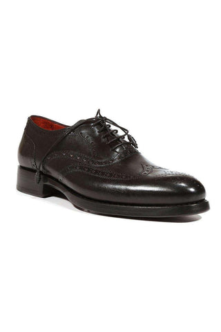 Paul Parkman 027TR Men's Handmade Shoes Navy Calf-Skin Leather Wingtip Oxfords (PM6296)