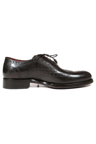 Paul Parkman 027TR Men's Handmade Shoes Navy Calf-Skin Leather Wingtip Oxfords (PM6296)