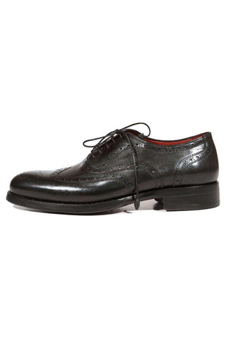Paul Parkman 027TR Men's Handmade Shoes Navy Calf-Skin Leather Wingtip Oxfords (PM6296)