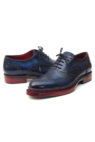 Paul Parkman 027TR Navy Leather Wingtip Oxfords (PM6296)