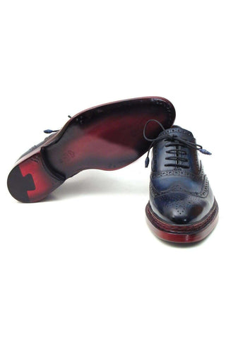 Paul Parkman 027TR Navy Leather Wingtip Oxfords (PM6296)