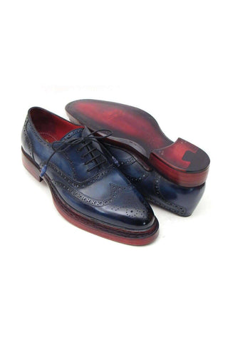 Paul Parkman 027TR Navy Leather Wingtip Oxfords (PM6296)