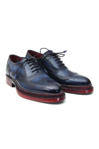 Paul Parkman 027TR Navy Leather Wingtip Oxfords (PM6296)