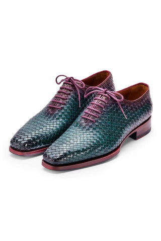 Paul Parkman 044 Woven Leather Goodyear Welted Oxfords (PM6447)