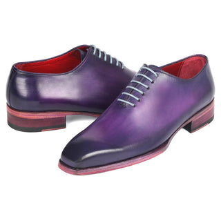 Paul Parkman 044PRP Men's Shoes Purple Calf-Skin Leather Wholecut Oxfords (PM6309)-AmbrogioShoes