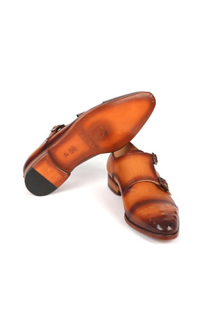 Paul Parkman 047 Calf-Skin Leather Studded Cap Toe Double Monkstraps (PM6378)