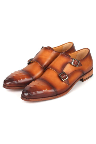 Paul Parkman 047 Calf-Skin Leather Studded Cap Toe Double Monkstraps (PM6378)