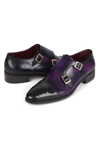 Paul Parkman 047 Calf-Skin Leather Studded Cap Toe Double Monkstraps (PM6378)