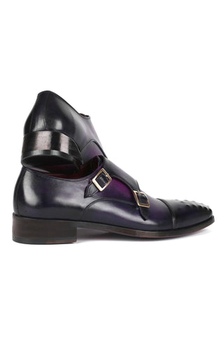 Paul Parkman 047 Calf-Skin Leather Studded Cap Toe Double Monkstraps (PM6378)
