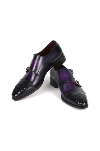 Paul Parkman 047 Calf-Skin Leather Studded Cap Toe Double Monkstraps (PM6378)