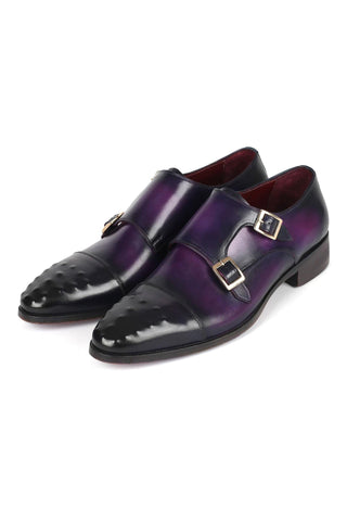 Paul Parkman 047 Calf-Skin Leather Studded Cap Toe Double Monkstraps (PM6378)