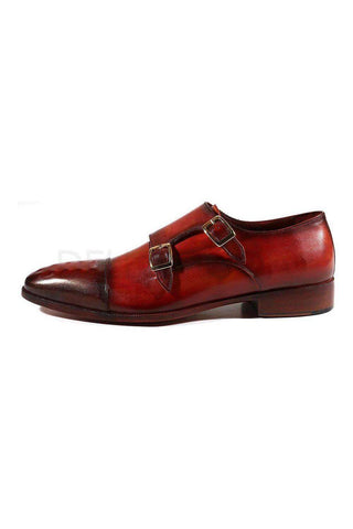 Paul Parkman 047 Leather Studded Cap Toe Double Monkstraps (PM6378)