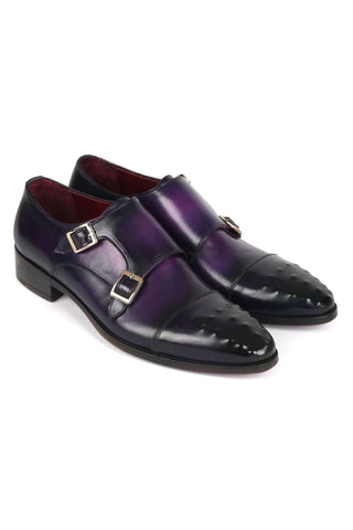 Paul Parkman 047 Leather Studded Cap Toe Double Monkstraps (PM6378)