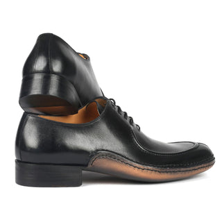 Paul Parkman 054-BLK Men's Shoes Black Calf-Skin Leather Split-Toe Oxfords (PM6366)-AmbrogioShoes