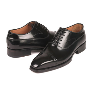 Paul Parkman 056BLK84 Men's Shoes Burgundy Polished Calf-Skin Leather Cap-Toe Oxfords(PM6259)-AmbrogioShoes