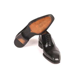 Paul Parkman 056BLK84 Men's Shoes Burgundy Polished Calf-Skin Leather Cap-Toe Oxfords(PM6259)-AmbrogioShoes