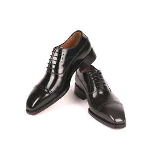 Paul Parkman 056BLK84 Men's Shoes Burgundy Polished Calf-Skin Leather Cap-Toe Oxfords(PM6259)-AmbrogioShoes