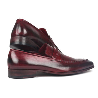 Paul Parkman 068-BRD Men's Shoes Burgundy Bordeaux Calf-Skin Leather Penny Loafers (PM6279)-AmbrogioShoes