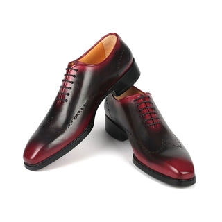 Paul Parkman 081-B51 Men's Shoes Red & Black Calf-Skin Leather Goodyear Welted Oxfords (PM6364)-AmbrogioShoes