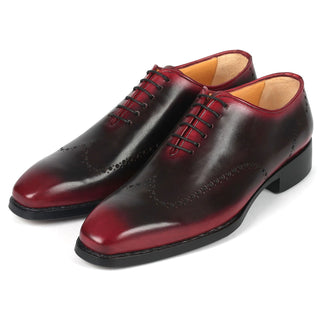 Paul Parkman 081-B51 Men's Shoes Red & Black Calf-Skin Leather Goodyear Welted Oxfords (PM6364)-AmbrogioShoes