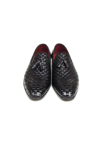 Paul Parkman 085 Woven Leather Tassels Loafer (PM6478)