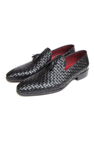 Paul Parkman 085 Woven Leather Tassels Loafer (PM6478)