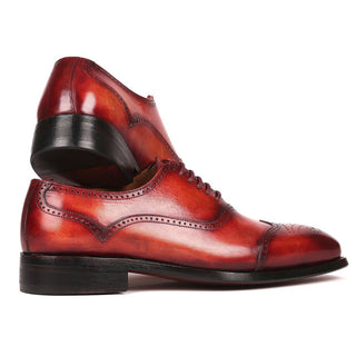 Paul Parkman 094-RDH Men's Shoes Reddish Brown Calf-Skin Leather Goodyear Welted Oxfords (PM6294)-AmbrogioShoes