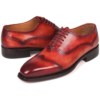 Paul Parkman 094-RDH Men's Shoes Reddish Brown Calf-Skin Leather Goodyear Welted Oxfords (PM6294)-AmbrogioShoes