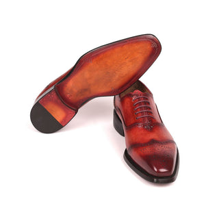 Paul Parkman 094-RDH Men's Shoes Reddish Brown Calf-Skin Leather Goodyear Welted Oxfords (PM6294)-AmbrogioShoes