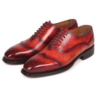 Paul Parkman 094-RDH Men's Shoes Reddish Brown Calf-Skin Leather Goodyear Welted Oxfords (PM6294)-AmbrogioShoes