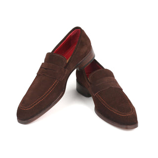 Paul Parkman 10SD83 Men's Shoes Brown Suede Leather Penny Loafers (PM6321)-AmbrogioShoes