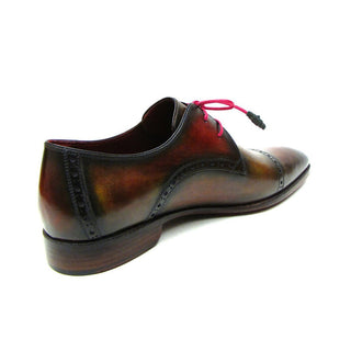 Paul Parkman 1247-MLT Men's Shoes Red, Brown & Green Calf-Skin Leather Derby Oxfords (PM6290)-AmbrogioShoes