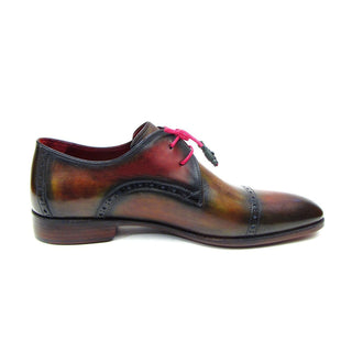 Paul Parkman 1247-MLT Men's Shoes Red, Brown & Green Calf-Skin Leather Derby Oxfords (PM6290)-AmbrogioShoes