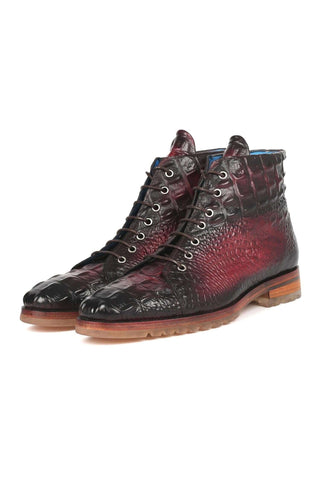 Paul Parkman 12811 Crocodile Embossed Leather Boots (PM6422)