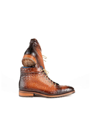 Paul Parkman 12811 Crocodile Embossed Leather Boots (PM6422)