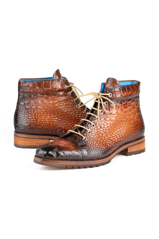 Paul Parkman 12811 Crocodile Embossed Leather Boots (PM6422)
