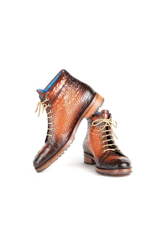 Paul Parkman 12811 Crocodile Embossed Leather Boots (PM6422)