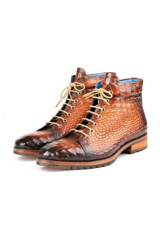 Paul Parkman 12811 Crocodile Embossed Leather Boots (PM6422)